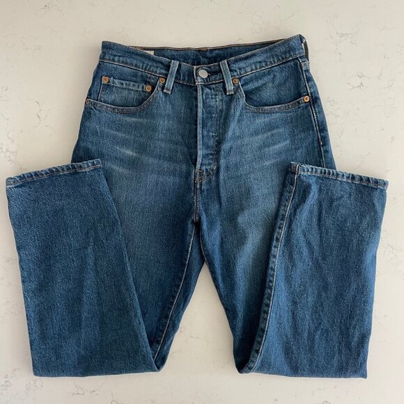 Levi's Vintage Org 501 MWash Straight Lg Button Close Jeans Blue W 27" x L 26" - Picture 2 of 15